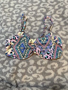 Freya Pink, Blue & Yellow Patterned Underwire Bikini Top